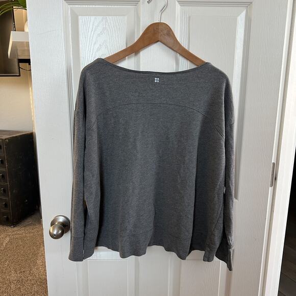 sweaty betty london women’s gray long sleeve pullover sweatshirt size large - Picture 2 of 7